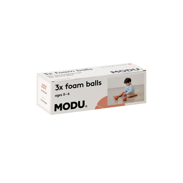 3 x skumbolde, burnt orange/dusty green, MODU