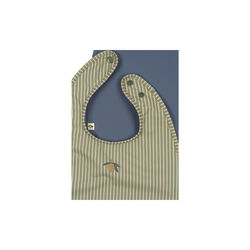 2 Pack Dinner Bib, tea stripe/flint stone, Konges Sløjd