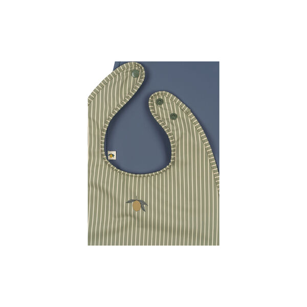 2 Pack Dinner Bib, tea stripe/flint stone, Konges Sløjd