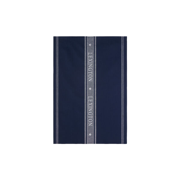 Icons cotton jacquard star kitchen towel, dress blue/white, Lexington
