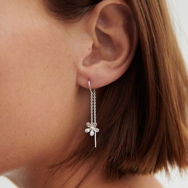 Wild Poppy Earchains, sølv, Pernille Corydon Jewellery