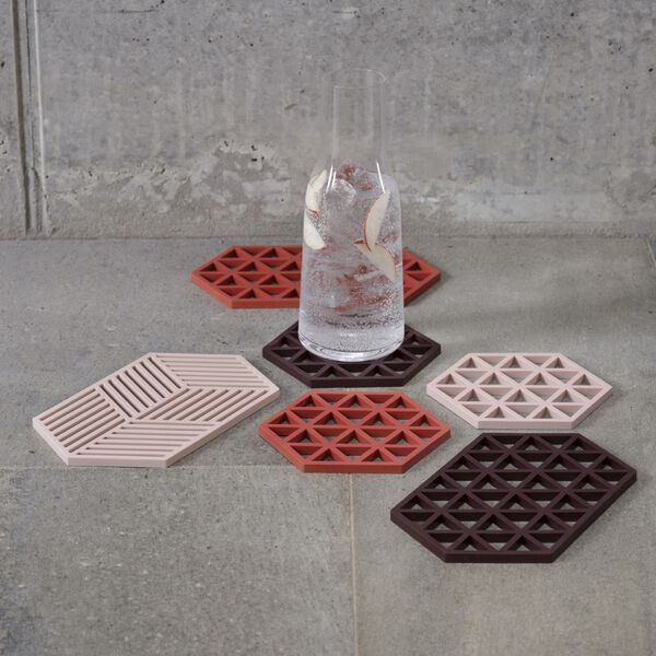 Triangles bordsk&aring;ner, rose, Zone Denmark