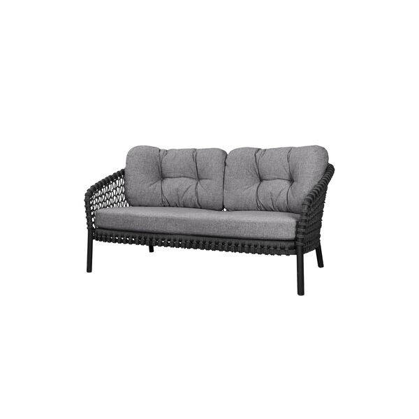 Ocean large 2-pers. sofa, dark grey, Cane-line