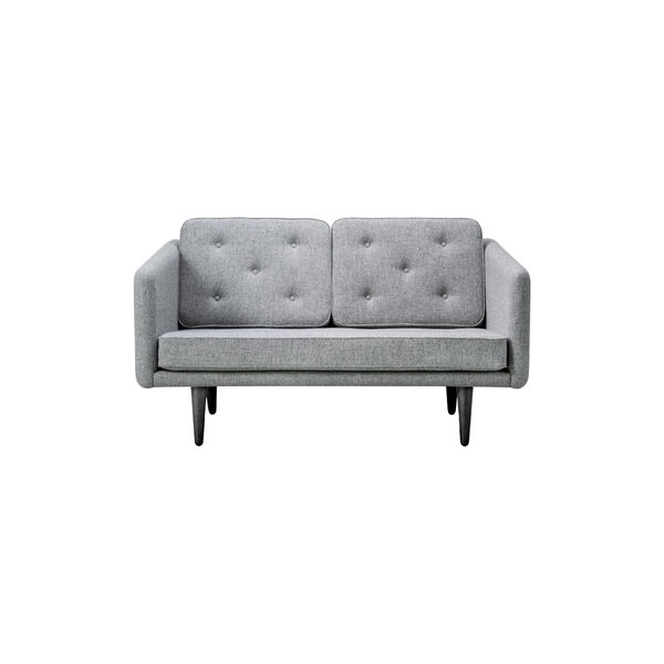 No. 1 2002 2 pers. sofa, grå/sortlakeret eg, Fredericia Furniture