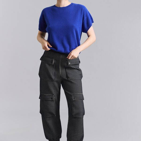 Cloud cashmere kortærmet bluse, fresh blue, BITTE KAI RAND