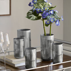 Lyngby Vase 15,5 cm, rustfrit st&aring;l, Lyngby Porcel&aelig;n