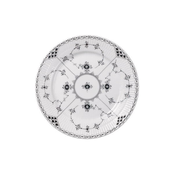 Sort Musselmalet Halvblonde tallerken Ø 19 cm, Royal Copenhagen