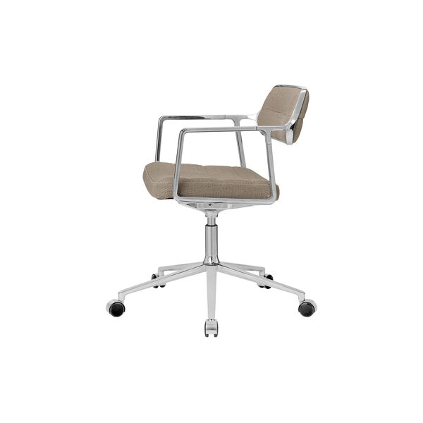 VIPP453 Swivel+ Chair with Castors, dark sand/polished aluminium, Vipp