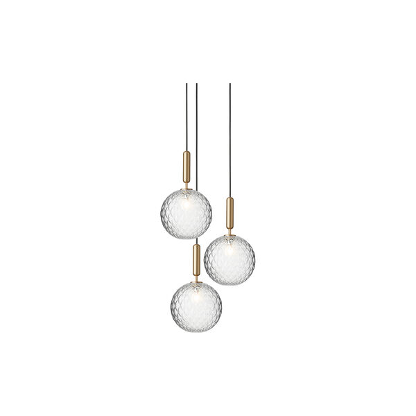 Miira 3 Large Pendant, brass/optic clear, Nuura