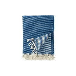 Velvet uld plaid, petrol, Klippan Yllefabrik