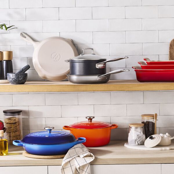 Signature st&oslash;bejern dyb stegepande &Oslash; 26 cm, meringue, Le Creuset