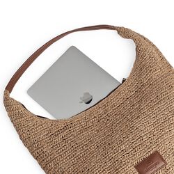 SoleaMBG Bag, Raffia, natural w/cognac, Markberg