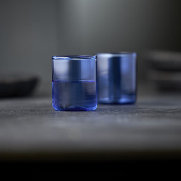 Torino shotglas 2 stk., blå Torino shotglas 2 stk., blå, Lyngby Glas