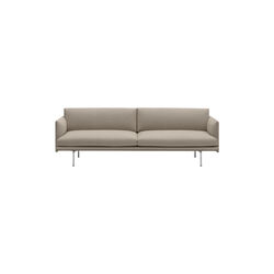 Outline Sofa 3-seater, ecriture/polished aluminum, Muuto