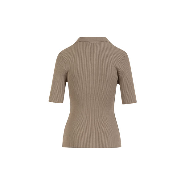 Rib knit polo, taupe sand, Coster Copenhagen