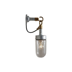 Well Glass Wall Light 7679, galvanised silver/clear, Original BTC