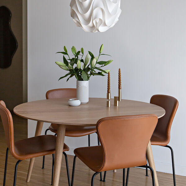 PLAYdinner Round &Oslash;120 spisebord med udtr&aelig;k, hvidolieret eg, Bruunmunch Furniture