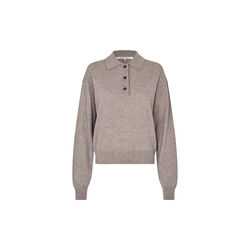 Claro Knit Polo, mid brown melange, Second Female