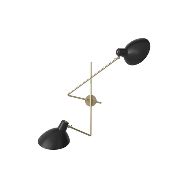 VV Cinquanta Twin Wall Lamp, black/brass, Astep