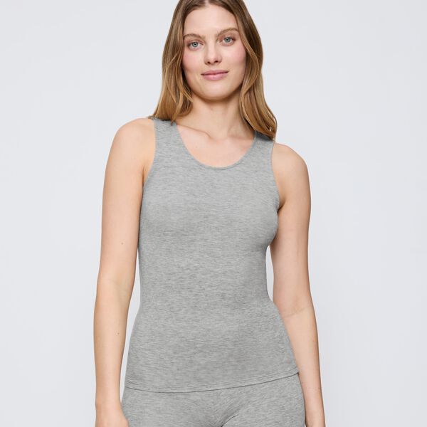 Beauty Layers NSL Top Wool, medium grey melange, Triumph