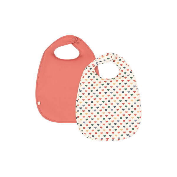 2 Pack Dinner Bib, coeur colore/faded rose, Konges Sl&oslash;jd