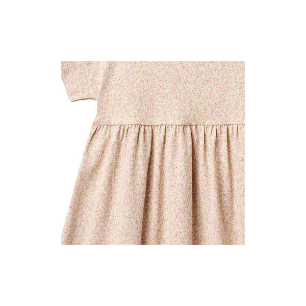 Jersey Dress S/S Emilie, coral flowers, Wheat
