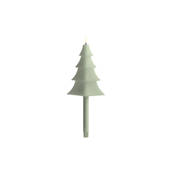 LED Smooth mini taper tree candle | Sage green, Uyuni Lighting