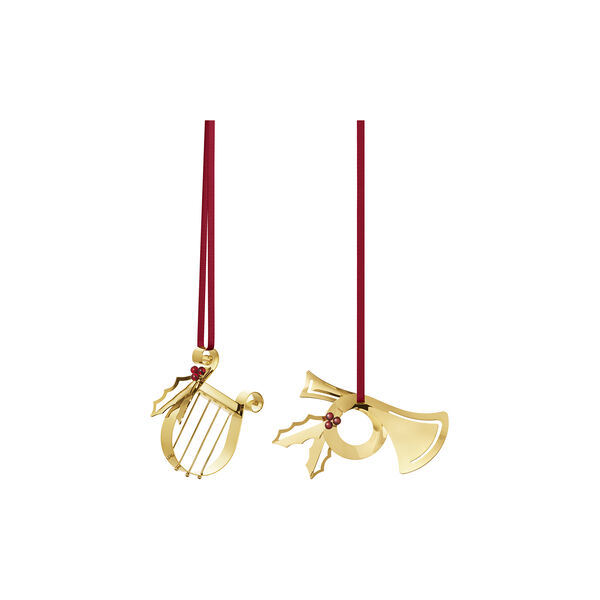 2026 Juleornaments&aelig;t Harpe/Horn, guld, Georg Jensen
