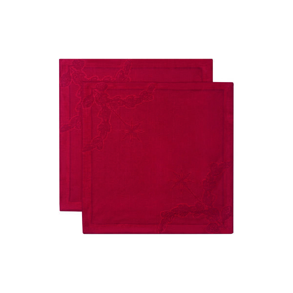 Stjerne Riflet Juleserviet 2 stk., rød, Royal Copenhagen