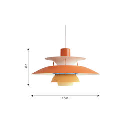 PH 5 pendel, orange, Louis Poulsen