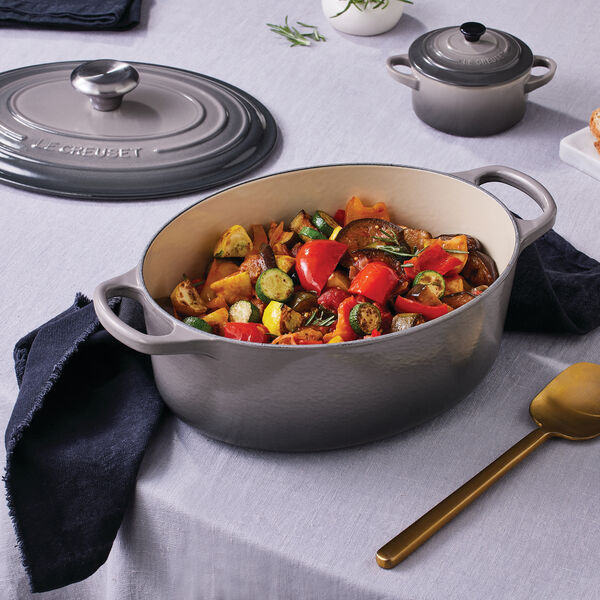 Signature oval gryde 6,3 L, flint, Le Creuset