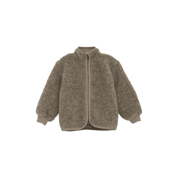 Jacket Wool Teddy with Lining, camel melange, HUTTEliHUT