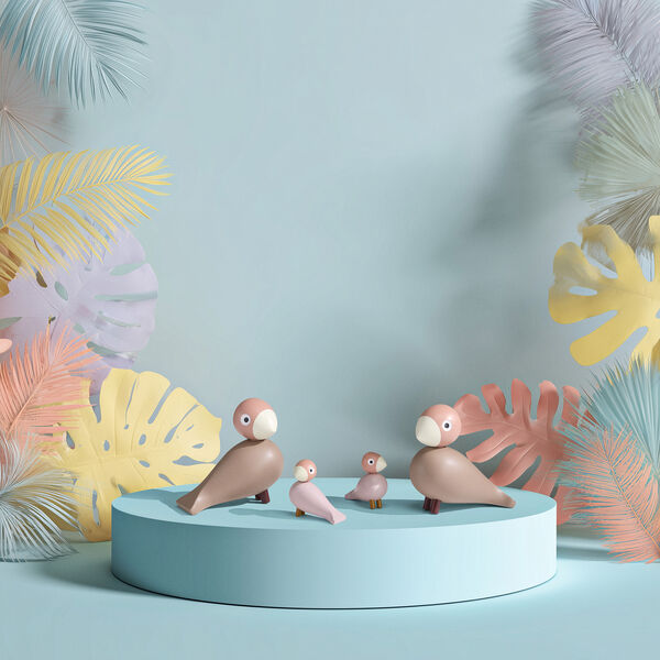 Sangfugle Liv & Lykke, soft pink, Kay Bojesen Denmark