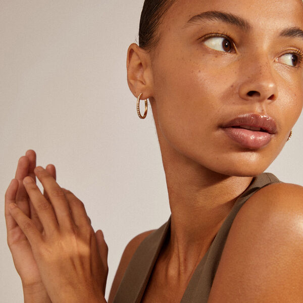 EBNA maxi krystal hoops, guldbelagt, Pilgrim