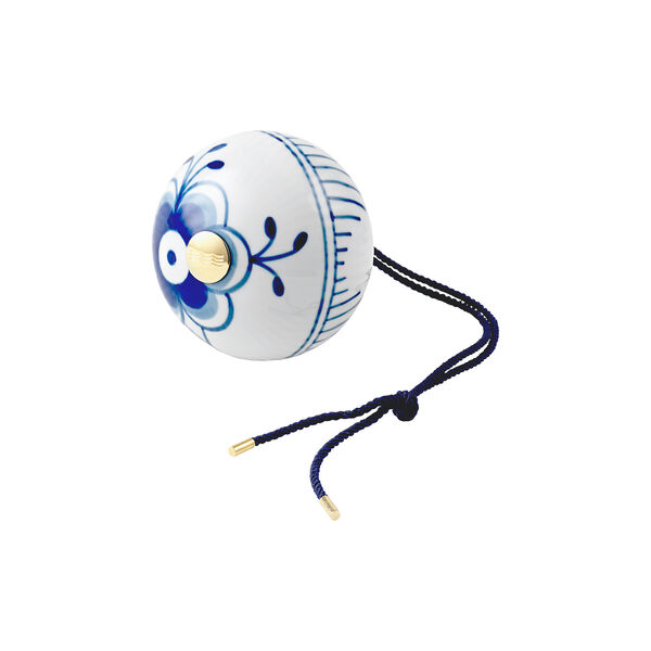 Blå Mega Riflet julekugle #2, Royal Copenhagen