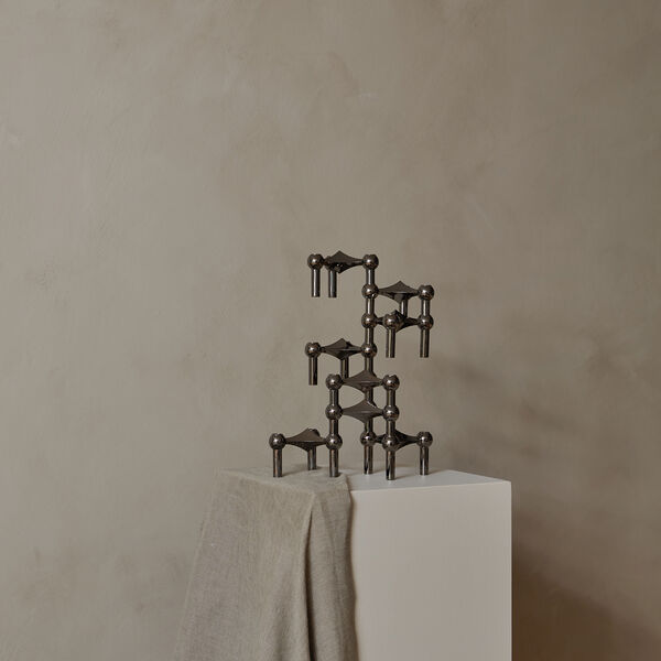 STOFF Nagel lysestage, sort krom, STOFF Nagel