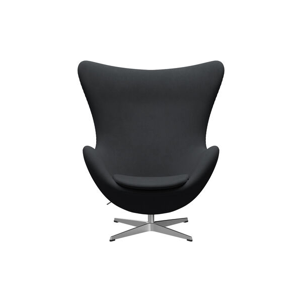 &AElig;gget&trade; 3316 loungestol, Christianshavn 1174 dark grey/satin brushed aluminium, Fritz Hansen