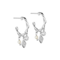 Hailey hoop&oslash;reringe med diamantformede vedh&aelig;ng, fors&oslash;lvet, Pure by Nat