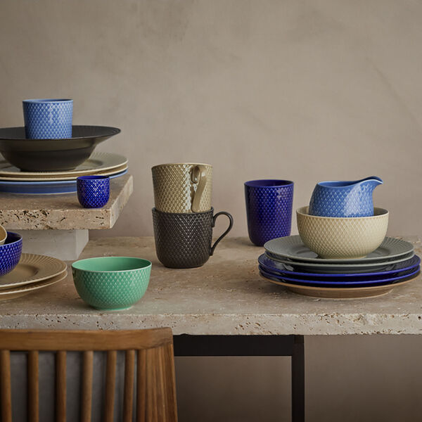 Rhombe Earth Krus med hank, slate, Lyngby Porcelæn