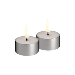LED melted tealight 2-pack, silver, Uyuni Lighting