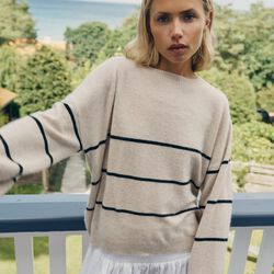 Sea Stripe Sweater, wheat / black Sea Stripe Sweater, wheat / black, CARE BY ME
