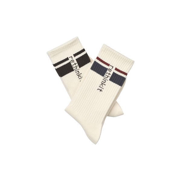 Rethinkit Striped Crew Sock 2pack, ink almost black, Rethinkit