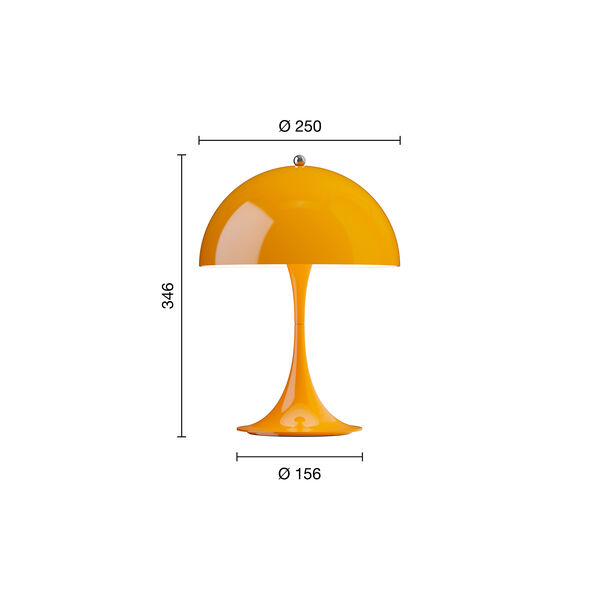 Panthella 250 Portable bordlampe, opaque orange, Louis Poulsen