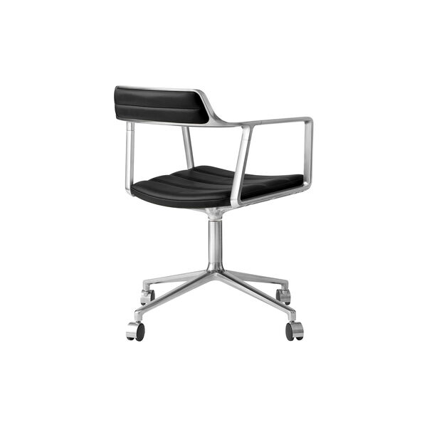 VIPP452 Swivel Chair with Castors, black/polished aluminium, Vipp