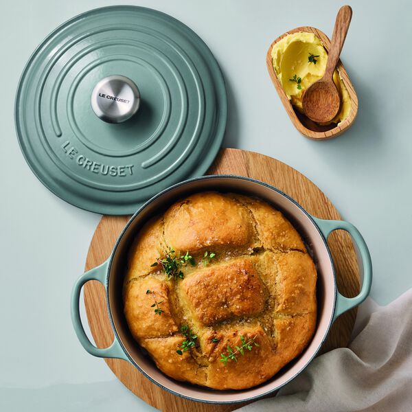 Signature rund st&oslash;bejernsgryde &Oslash; 26 cm, sea salt, Le Creuset