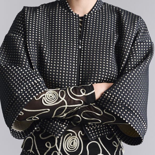 Scuba tiles bomber jakke, black/ivory scuba tiles, BITTE KAI RAND