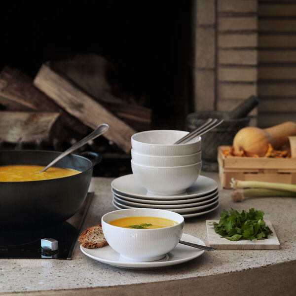 Hvid Riflet skål 73 cl Hvid Riflet skål 73 cl, Royal Copenhagen