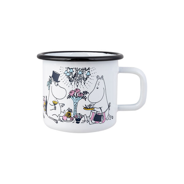 Date aften emaljekrus, hvid Date aften emaljekrus, hvid, Muurla