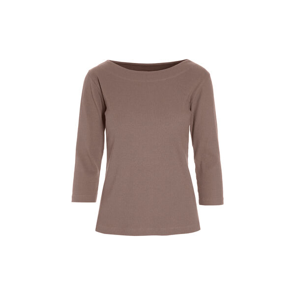 Naibu rib bluse med 3/4 &aelig;rme, deer, BITTE KAI RAND