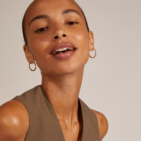 EBNA maxi krystal hoops, guldbelagt, Pilgrim